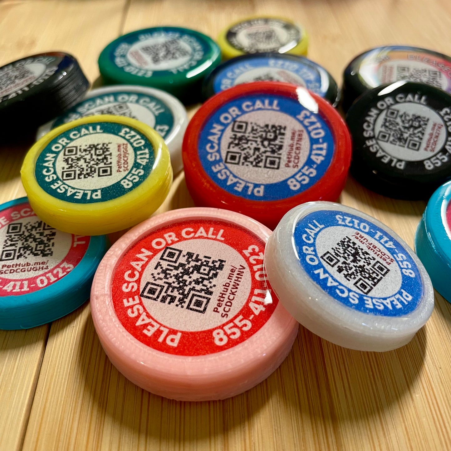 Wholesale pack of 50 QR Code Pet ID Tags with Free Pet Profile