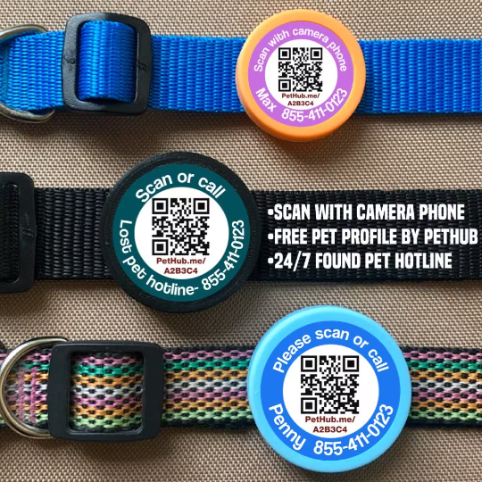 Wholesale pack of 50 QR Code Pet ID Tags with Free Pet Profile