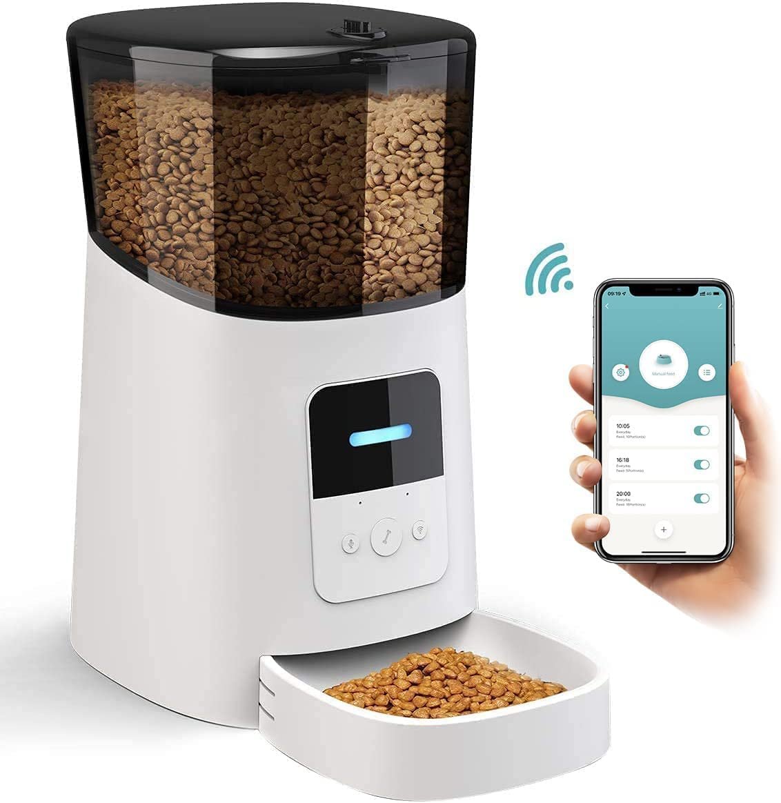 PUREVACY Automatic Pet Feeder with Programmable Meals and Portions. 6L