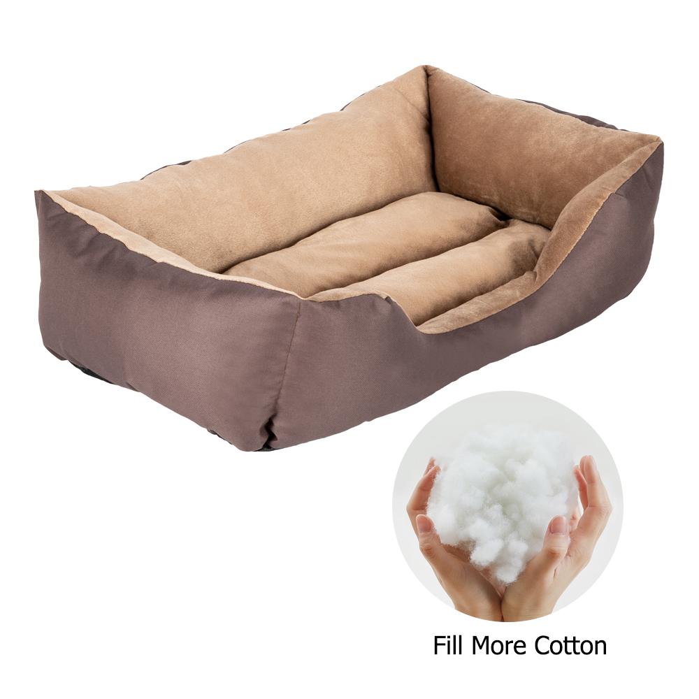 28" Large Size Pet Bed Dog Mat kennels Cat Pad Soft PP Cotton Brown