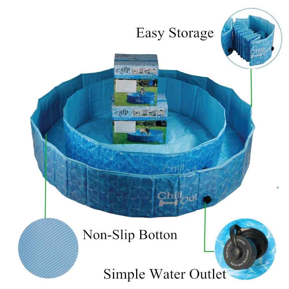 Dog Swimming Pool - Chill Out Plastic Pet Puppy Bath Splash Fun All